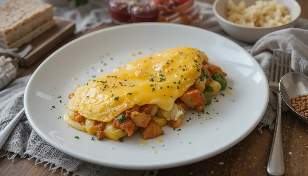 Denver Omelette With Cheese And Potatoes (2)