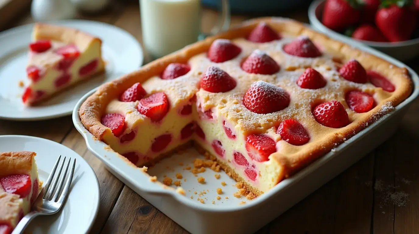 Strawberry Earthquake Cake